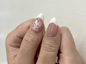 インザピンクリリー(in the pink LILY)/フレンチネイル/キティネイル