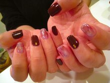 アロアロネイル(aloalo nail)/大人綺麗な秋タイダイネイル