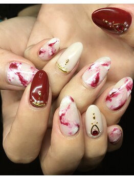ネイルサロン アイル(nail salon i’ll)/ボルドーマーブル☆