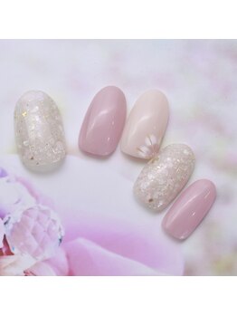 桜シェルシンプルネイル