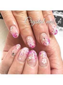 クリスタルネイル ゆめタウン博多店(CRYSTAL NAIL)/ピンクラメグラデーション