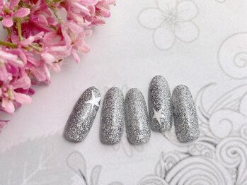 ネイルサロン&スクール ジーナ(GINA)/シルバーラメネイル