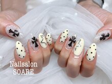 レース×ドットネイル