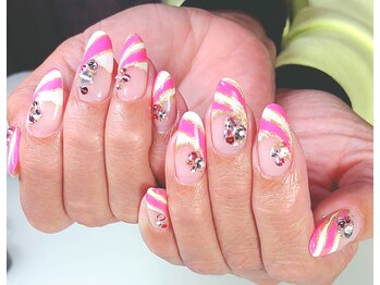 爪ソウシャイン(爪 SO SHINE)/ピンク★白★ゴールド