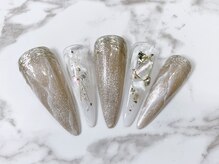 ラリュールネイル(L'Allure nail)/大理石マグネットネイル￥8200