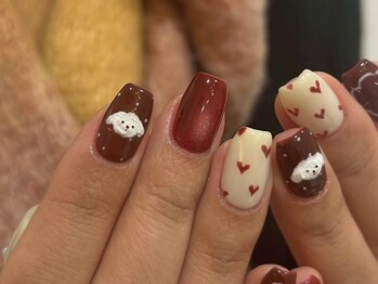 ジェミーネイル シンジュク(Jemiy nail shinjuku)/【Miku】バレンタイン犬¥8480