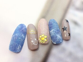 ネイルサロン ティディ(TIDY)/デニム×スターネイル