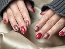 バレンタイン／チェックネイル