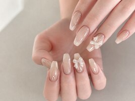 立体リボン×シアーベージュ