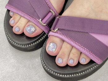 ネイルトゥルー 表参道(nailTRUE)/ホロフラワー*パラジェル*フット