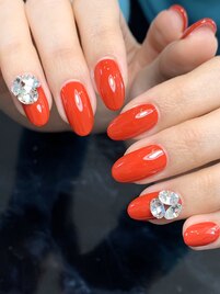 レッド×Vカットストーン