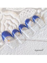 たゆ ネイル(たゆnail)/キラキラブルーフレンチネイル☆