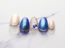 池袋ネイルサロン イイネイル(Ee-Nail)/メタリックブルーネイル初￥7500