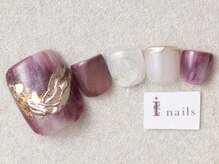アイネイルズ 三宮店(I nails)/ボルドーニュアンスフット