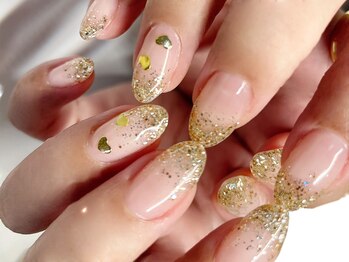 キラネイル アンド アイラッシュ by World Beauty(KIRA)/ラメグラゴールド ネイル