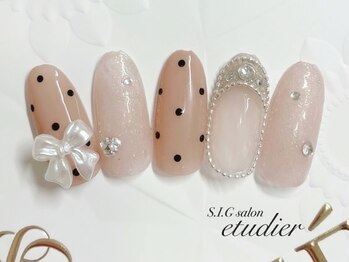 S.I.Gサロン エチュデイエ(etudier)/ドットパールリボンネイル☆