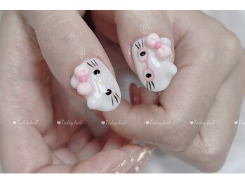 トゥデイネイル(Today.Nail)/可愛いネイル/キティーネイル