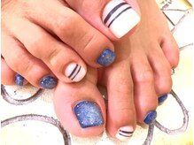 ネイルサロン ティディ(TIDY)/ボーダーデニム※お持込デザイン