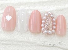 ラグジュアリーネイルズ アカバネ(Luxury Nails Akabane)/ガーリー*韓国風パール＆ハート