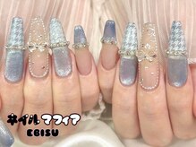 ネイルマフィア 恵比寿(NAIL MAFIA)/マグネット×千鳥柄ネイル