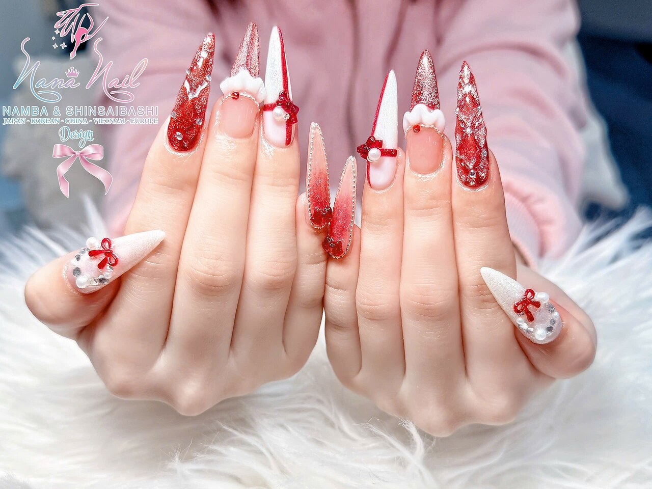 2026年冬トレンド】ピンク クリスマスのネイルデザイン集｜人気順｜21