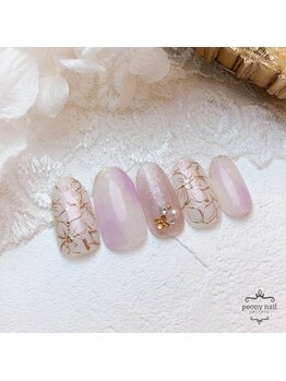 ピオニーネイル(peony nail)/春の気配　ミラーフラワー