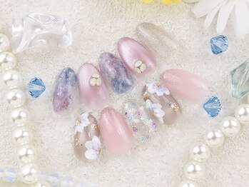 ピッピ 桜新町店(peep PEEP)の写真/【プレミアムコース¥10480/贅沢マンスリープラチナコース¥13280】キラッと輝く指先で気持ちも華やかに♪