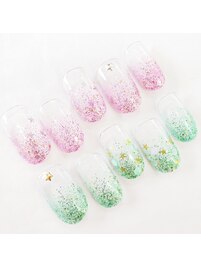 ラメグラデーション＋ホログラム