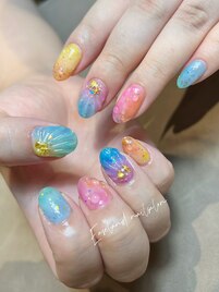 持ち込みデザインあ|海ネイル
