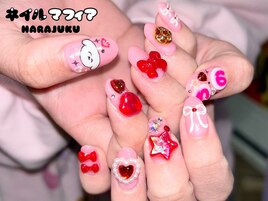 ゴテゴテ/りぼんネイル/キラキラ