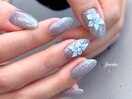 透けるアイスブルーラメ