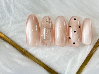 プロモート 岡山城下店(Promote)/ツイード×ドットネイル