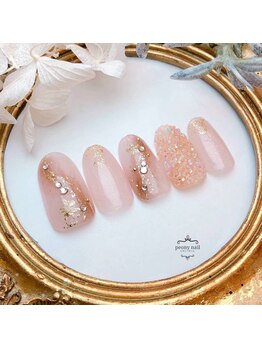 ピオニーネイル(peony nail)/冬のピクシーネイル