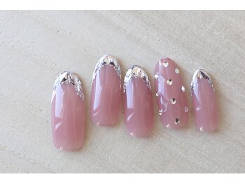 ガラスフレンチネイル