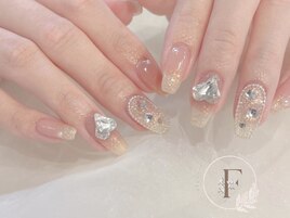 ビジュー/ワンホンネイル