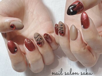 サク(saku)/定額ネイルmix/バレンタイン