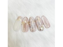 キュント(Qun’t)/くすみピンクツイード＆ビジュー