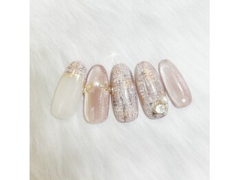 キュント(Qun’t)/くすみピンクツイード＆ビジュー