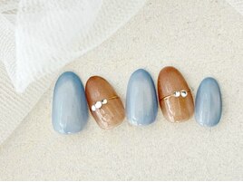 ブルー/ブラウン/大人カジュアル