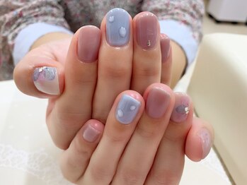 プルミエ ネイル(Premier Nail)/水滴&紫陽花ネイル