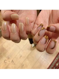 whiteオーロラ×bronzeミラー