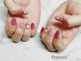 チーク＆桜ネイル