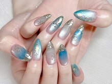 冬ネイル/水光ネイル/雪