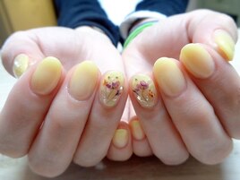 押し花 くすみイエロー