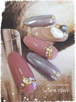 ネイルアンドアイラッシュサロン ココクレール(cococlair)/こだわりアートコース☆秋冬