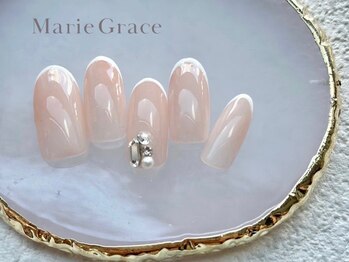 マリグレース 自由が丘(MarieGrace)/大人上品フレンチビジューネイル