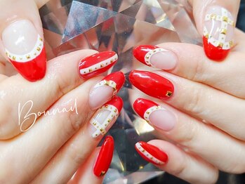 ボネール(nail & eyelash Bounail)/赤フレンチ