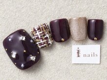アイネイルズ 三宮店(I nails)/ツイードストーンネイル￥8000