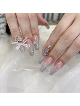 リンドネイル バイ モカ アンド ララ(Lind nail by moca and LaLa)/チュールリボン♪