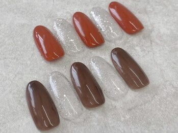 ビーエスネイル 金山店(bs-nail)/秋色ワンカラー×ラメ